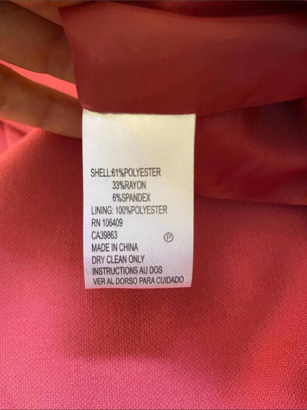 Tahari Pink Blazer with Gold Accent Buttons Size 6